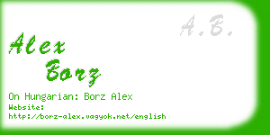 alex borz business card